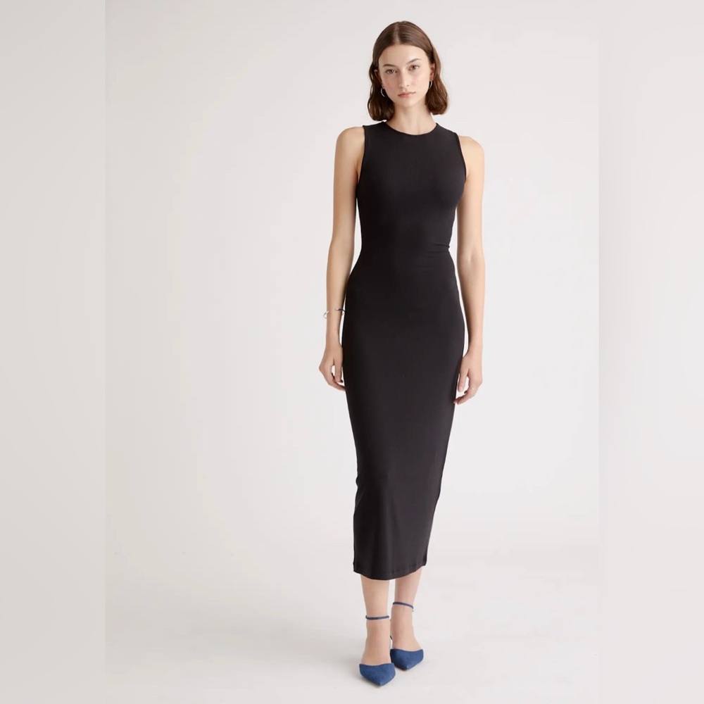 Quince Black Sleeveless Maxi Dress